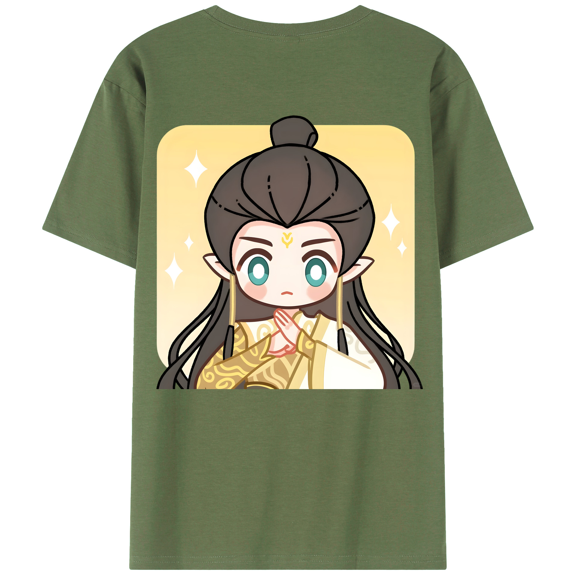 （画像用） Ne Zha 2 ナタ 魔童の大暴れ 綿100％ メンズ半袖Tシャツ（バックプリント） 通気性